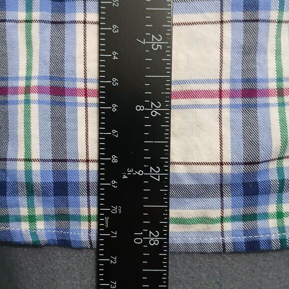 Talbots Women XL Plaid Metallic Stripes Button Up Long Sleeve Shirt - Picture 8 of 10